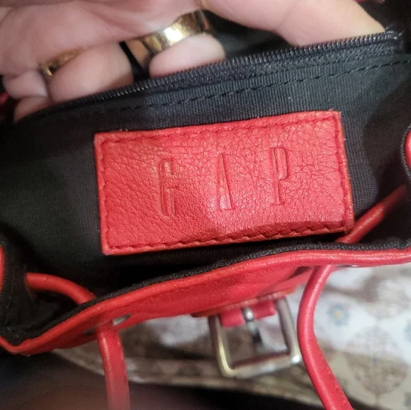 Vintage Gap Red Leather Small Backpack Purse Vintage Gap Red Leather Small Backpack Purse - akfiindia.com main image 4